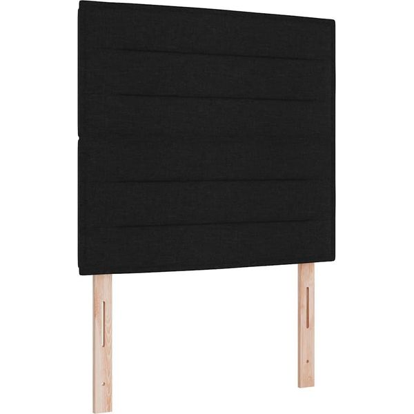 Vidaxl Letto Boxspring Con Materasso E Led Nero 100 X 200 Cm Tessuto-image