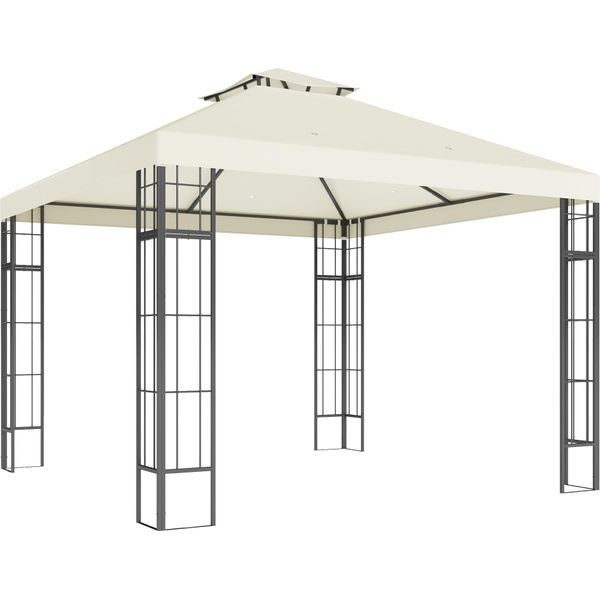 Gazebo Outsunny Con Doppio Tetto, Circa 3X3 M Gazebo Da Giardino Idrorepellente-image