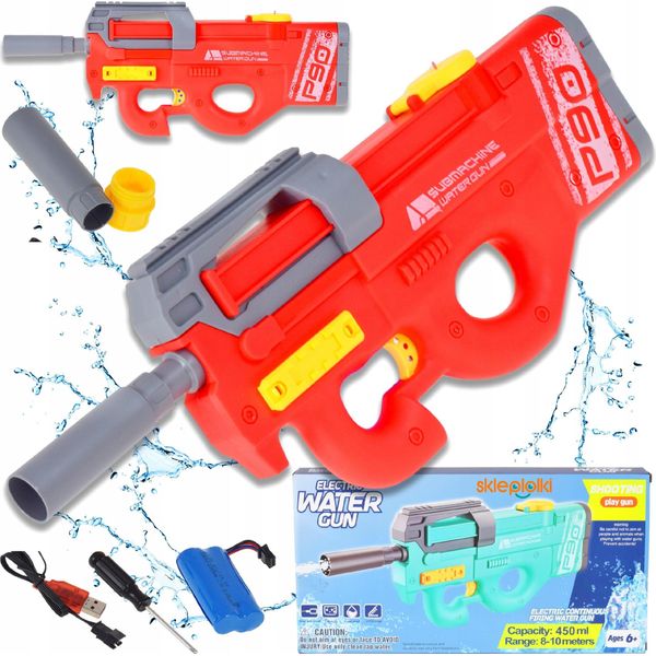 Pistole Giocattolo - Pistola Ad Acqua Elettrica Con Ricarica Usb - Ideale Per I Bambini, Portata Precisa Fino A 12 Metri, Impermeabile, Grande Serbatoio Da 450 Ml.-image