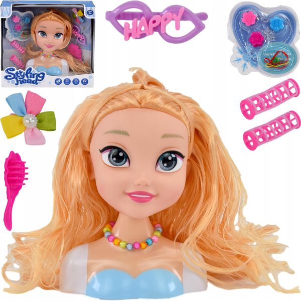 Lolex | Testa Di Bambola Per Lo Styling - 25 Cm - Con Accessori - Set Per Lo Styling Dei Capelli - Giocattolo Per Lo Styling Dei Capelli-image