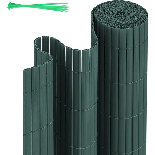 Schermo Privacy In Pvc Izrielar Per Balconi E Recinzioni - Schermo Privacy Resistente Alle Intemperie Per Recinzioni, Frangivento, Tagliabile A Misura, Verde 140X900Cm-image