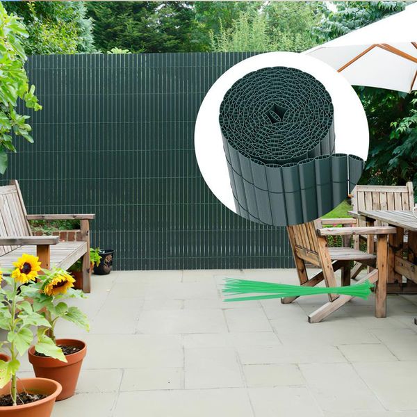 Izrielar Schermo Per La Privacy In Pvc Per Balconi E Recinzioni - Schermo Per La Privacy Resistente Alle Intemperie Per Recinzioni, Frangivento, Verde Tagliabile 80X600Cm-image