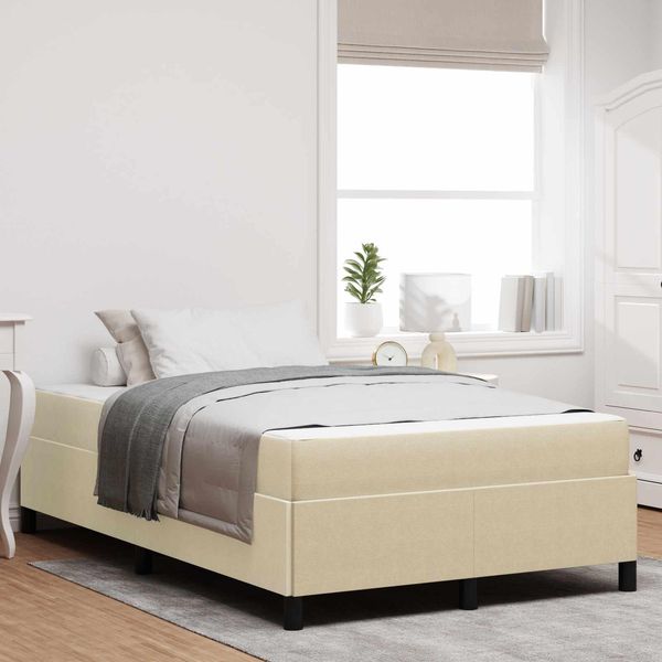 Vidaxl Struttura Letto Con Materasso Verde Chiaro-Grigio 120 X 200 Cm Tessuto-image