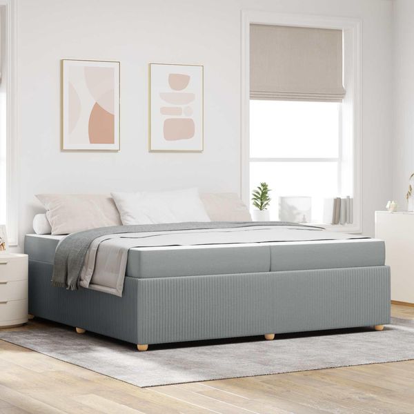 Vidaxl Struttura Letto Con Materasso Grigio Chiaro 200 X 200 Cm In Tessuto-image