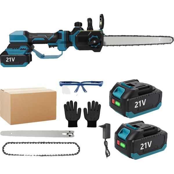 Motosega Elettrica, Motore Brushless, Barra Telescopica, Con 2 Batterie-image