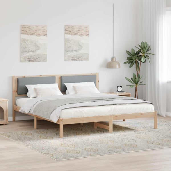 Vidaxl Struttura Letto Grigio Chiaro 180 X 200 Cm In Legno Di Pino Massiccio-image