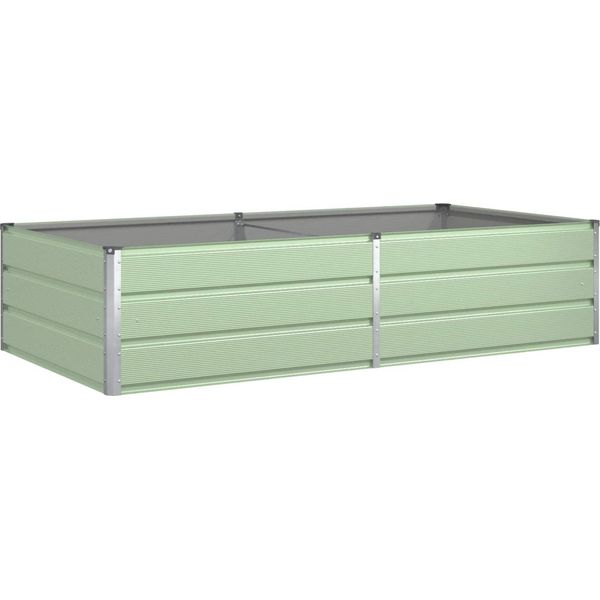 Vidaxl Fioriera Verde Pastello 195 X 100 X 45 Cm Acciaio Zincato-image