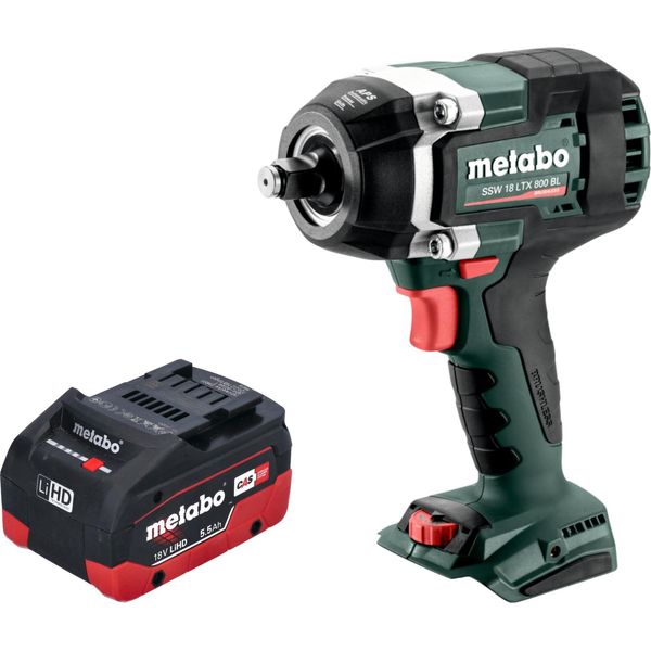 Metabo Ssw 18 Ltx 800 Bl Avvitatore A Impatto A Batteria 18 V 800 Nm 1/2" Brushless + 1X Batteria Lihd 5,5 Ah - Senza Caricabatteria"-image