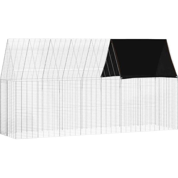 Vidaxl Gabbia Per Conigli Argento 400 X 100 X 210 Cm Acciaio Zincato-image