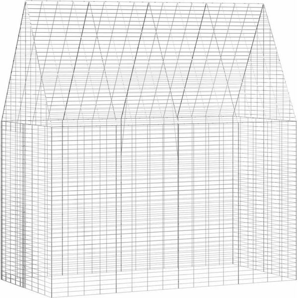 Vidaxl Gabbia Per Conigli Argento 400 X 100 X 210 Cm Acciaio Zincato-image