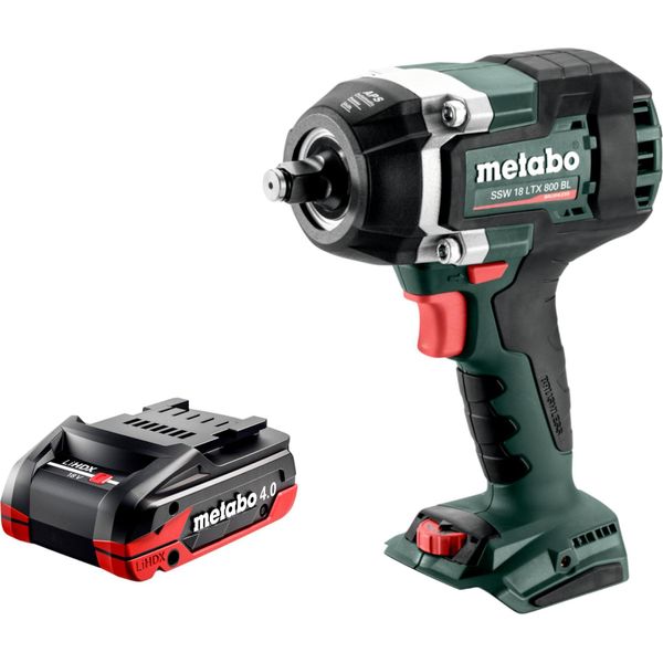 Avvitatore A Impatto A Batteria Metabo Ssw 18 Ltx 800 Bl 18 V 800 Nm 1/2" Brushless + 1X Batteria Lihdx 4,0 Ah - Senza Caricabatteria"-image