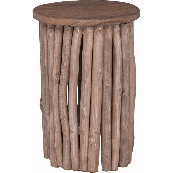 Vidaxl Sgabello Naturale 30 X 30 X 45 Cm In Legno Massiccio Di Teak-image