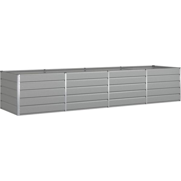 Vidaxl Fioriera Grigio Chiaro 195 X 100 X 45 Cm Acciaio Zincato-image