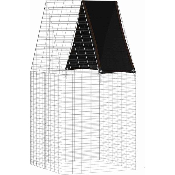 Vidaxl Gabbia Per Conigli Argento 100 X 100 X 210 Cm Acciaio Zincato-image