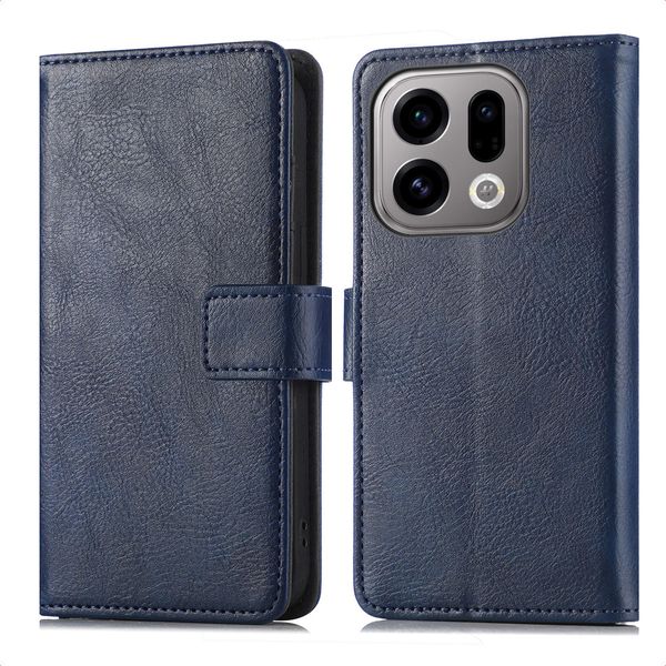 Custodia Per Cellulare Imoshion Per Oppo Find X9 - Flip Cover Bookcase Flip - Blu Scuro-image