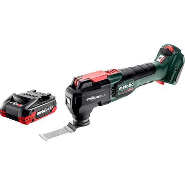 Metabo Mt 18 Ltx Bl Qsl Multitool A Batteria 18 V Brushless Starlock Plus + 1X Batteria Lihdx 4,0 Ah - Senza Caricabatteria-image