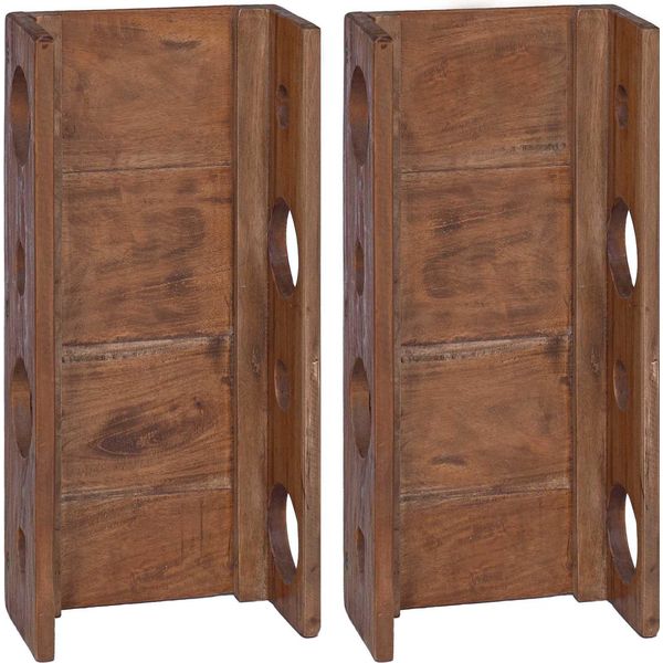 Vidaxl Scaffale Marrone 24 X 13 X 54 Cm Legno Massiccio Di Mogano-image