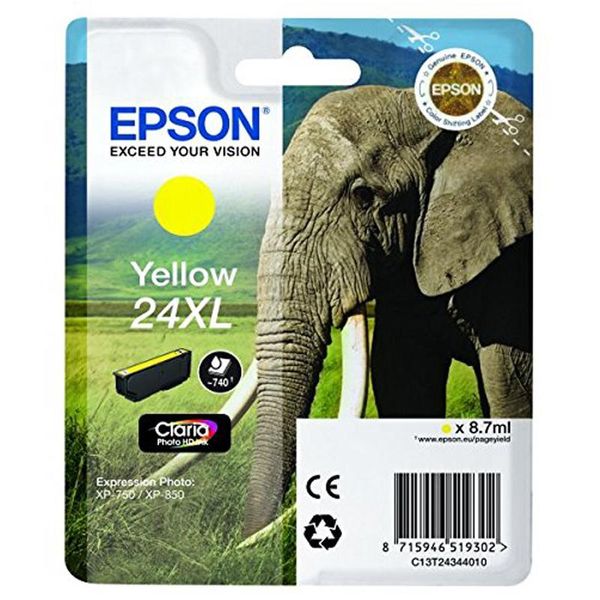 Epson 24XL - 8,7 Ml - Xl - Giallo - Originale - Blister - Cartuccia D'inchiostro - Per Expression Photo XP-55, 750, 760,-image