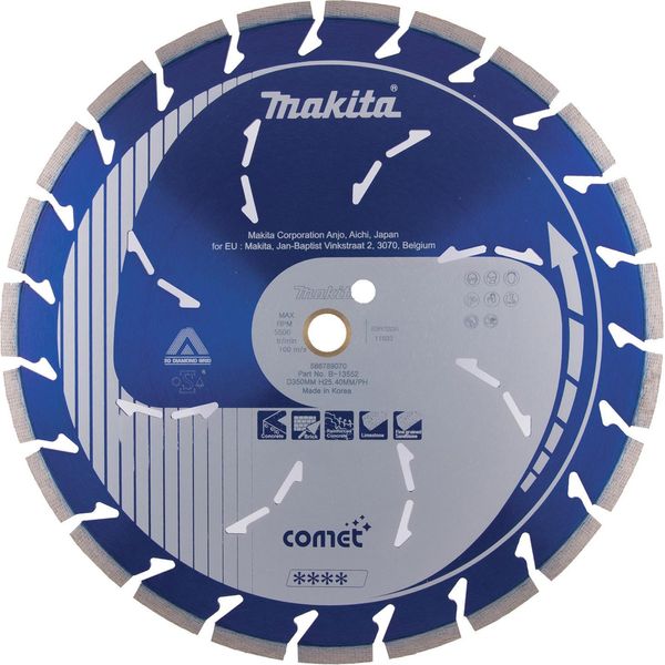 Makita Disco Da Taglio Diamantato Comet 350 X 25,40 X 10 Mm - Comet-image
