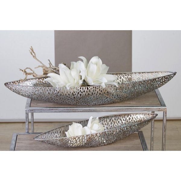 Casablanca Schale, "Purley"", Metall, Silberfarben, , L. 24 Cm, B. 79 Cm, H. 11 Cm 74131"-image