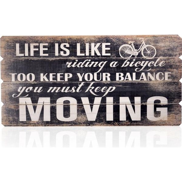 Melko Insegna In Legno 100X50 Cm Decorazione Da Parete Quadro Con Frase Arte Shabby Vintage - Moving-image