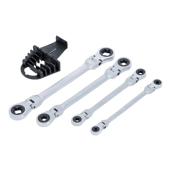 Bgs Doppel-Ratschen-RingschlüSsel-Satz Abwinkelbar Mit E-Profil RingköPfen Sw E6 - E24 4-Tlg. ; Bgs Technic (71028)-image