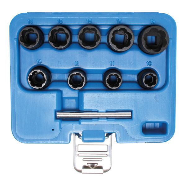 BGS Spezial-SteckschlüSsel-Einsatz-Satz / Schraubenausdreher Antrieb Innenvierkant 10 Mm (3/8 Zoll) SW 10 - 19 Mm 10 Teilig ; BGS Technic (5265)-image