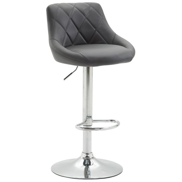 Clp Sgabello Da Bar Lazio Regolabile In Altezza E Girevole A 360 Gradi, Grigio Cromo-image