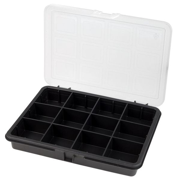 Scatola Di Assortimento Per Minuteria Magazzino Per Minuteria 12 Scomparti Nero / Trasparente-image