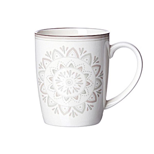 Ritzenhoff & Breker Valencia Kaffeebecher, Kaffeetasse, Kaffee Tasse, Becher, Keramik, Braun, Grau, Weiß, 350 Ml, 745009-image