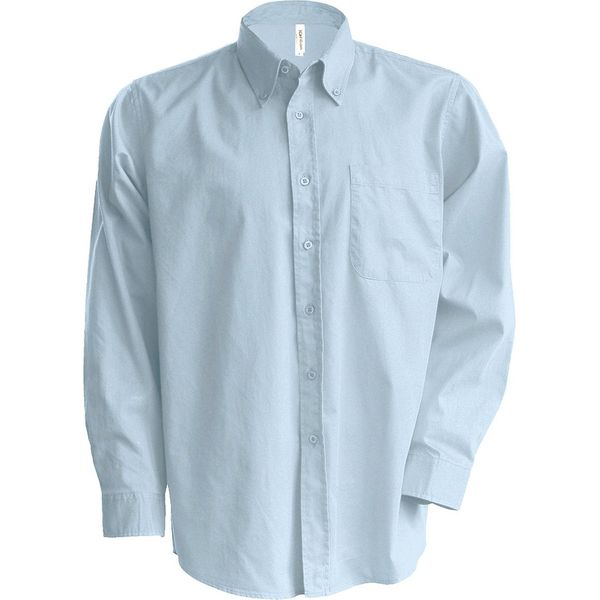 Camicia Kariban Da Uomo, Manica Lunga, Easy-Care RW719 (Large) (Blu Oxford)-image
