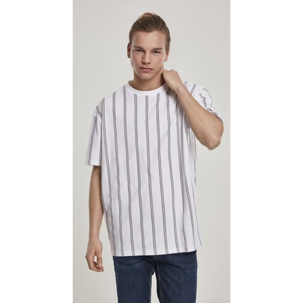 Urban Classics - T-Shirt Oversize A Righe Aop Bianco/Navy - S-image