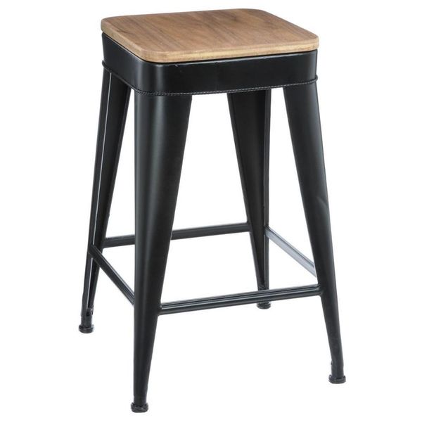 Set Di 2 Barili "Joris"" In Nero - Metall Und Holz - Atmosphera Interior Designer"-image