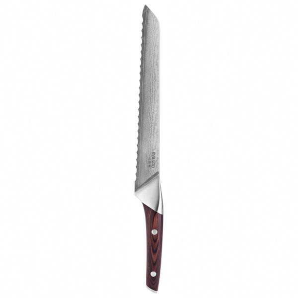 Eva Solo Coltello Da Cucina Nordica, Coltello Per Affettare, Coltello, Acciaio Damasco/Legno, Lunghezza Lama 24 Cm, 515404-image