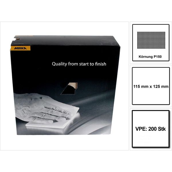 Mirka Goldflex Soft 115X125Mm P150 200Pz. ( 2912707015 ) Rotolo Di Tampone Per Mani Perforato-image
