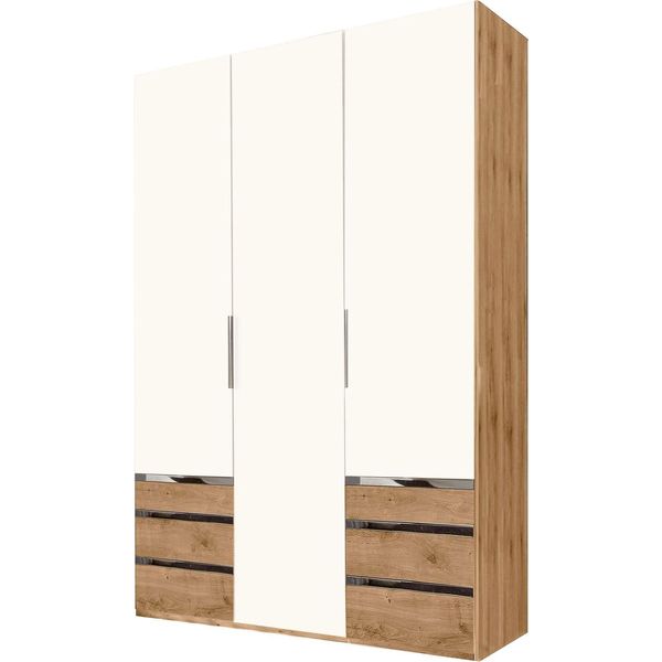 Armadio Level Armadio Con Ante Battenti E Cassetti Finitura A Scelta: Rovere Massello / Bianco-image