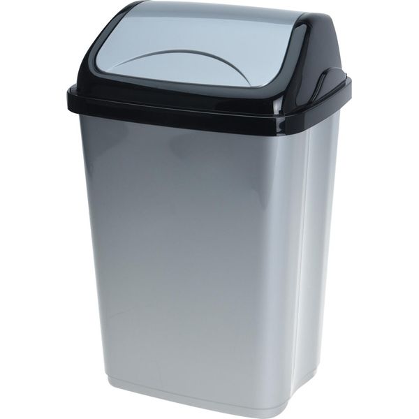 Cestino Per Rifiuti Excellent Houseware, Plastica, 25X20X38 Cm, Nero/Grigio-image