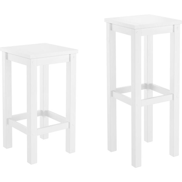 Sgabello Da Bar Bianco Sgabello Da Bar In Pino Massiccio Disponibile In 60 Cm O 80 Cm V-90.71-44-45L-image