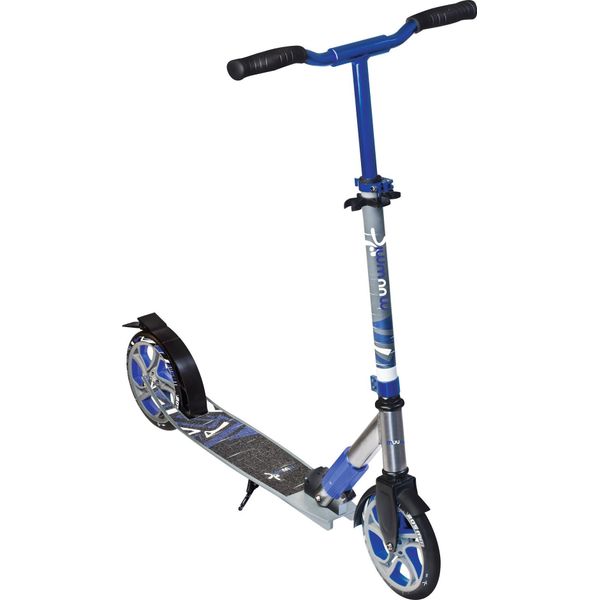 Muuwmi Aluminium Scooter Deluxe - Monopattino, 205 Mm, Abec 7, Gs, Regolabile In Altezza, Meccanismo Pieghevole, Grigio-Blu-image