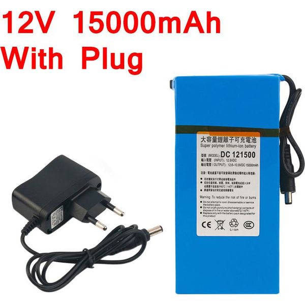Nuova Batteria Portatile Ricaricabile Agli Ioni Di Litio Ad Alta Capacità Dc 12V15000Mah Con Spina Ue-image