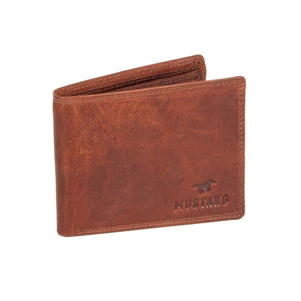Mustang Pelle Portafoglio Udine Leather Wallet Side Opening Cognac Marrone-image