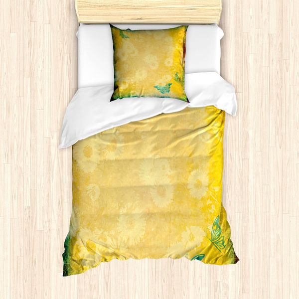 Abakuhaus Set Copripiumino Per Letto Singolo, Fiori Di Gerbera, Antiacaro, Adatto A Chi Soffre Di Allergie, Con Federa, 135 Cm X 200 Cm - 80 X 80 Cm, Multicolore-image