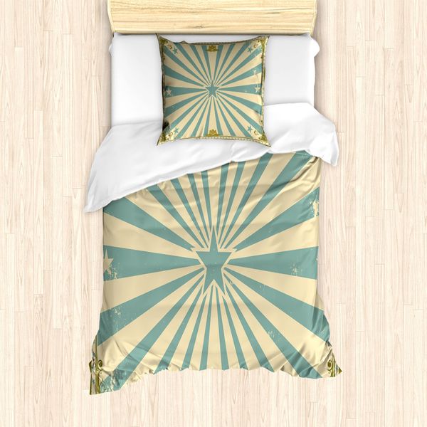 Set Copripiumino Abakuhaus Per Letti Singoli, Stelle E Raggi, Antiacaro, Adatto A Chi Soffre Di Allergie, Con Federa, 135 Cm X 200 Cm - 80 X 80 Cm, Multicolore-image