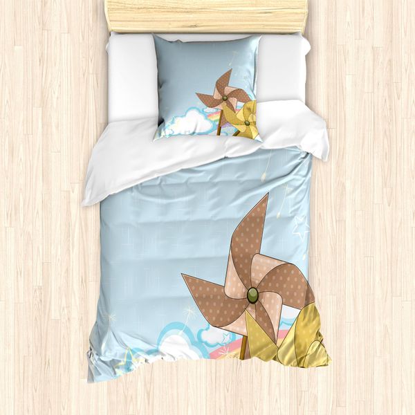 Abakuhaus Set Copripiumino Rainbow Per Letti Singoli, Magic Blue Sky, Antiacaro, Adatto A Chi Soffre Di Allergie, Con Federa, 135 Cm X 200 Cm - 80 X 80 Cm, Multicolore-image