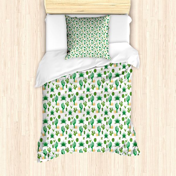 Abakuhaus Sud-Ovest Set Copripiumino Per Letti Singoli, Cactus Del Deserto, Antiacaro, Adatto A Chi Soffre Di Allergie, Con Federa, 135 Cm X 200 Cm - 80 X 80 Cm, Multicolore-image