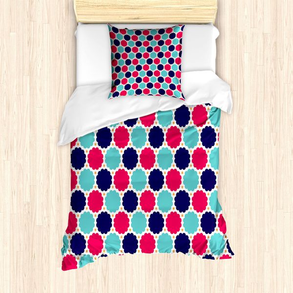 Abakuhaus Set Copripiumino Astratto Per Letti Singoli, Spring Season Per Bambini, Antiacaro, Adatto A Chi Soffre Di Allergie, Con Federa, 135 Cm X 200 Cm - 80 X 80 Cm, Multicolore-image