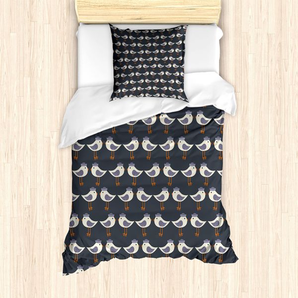 Abakuhaus Set Copripiumino Per Letto Singolo, Animali Cartoon Retrò, Antiacaro, Adatto A Chi Soffre Di Allergie, Con Federa, 135 Cm X 200 Cm - 80 X 80 Cm, Multicolore-image