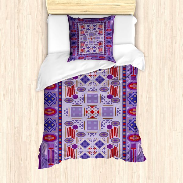 Abakuhaus Set Copripiumino Afgano Per Letti Singoli, Motivo Timeless Eastern, Antiacaro, Adatto A Chi Soffre Di Allergie, Con Federa, 135 Cm X 200 Cm - 80 X 80 Cm, Multicolore-image