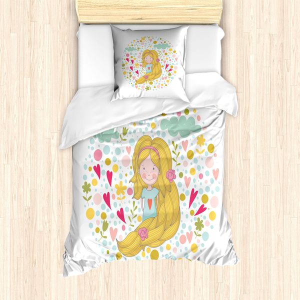 Abakuhaus Set Copripiumino Naturale Per Letti Singoli, FröHlich FrüHling Kid, Antiacaro, Adatto A Chi Soffre Di Allergie, Con Federa, 135 Cm X 200 Cm - 80 X 80 Cm, Multicolore-image