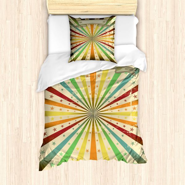 Abakuhaus Set Copripiumino Rainbow Per Letti Singoli, Tema Carnevalesco, Antiacaro, Adatto A Chi Soffre Di Allergie, Con Federa, 135 Cm X 200 Cm - 80 X 80 Cm, Multicolore-image